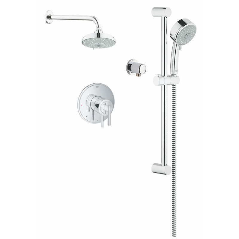 Système de douche complet thermostatique avec soupape grossière Timeless