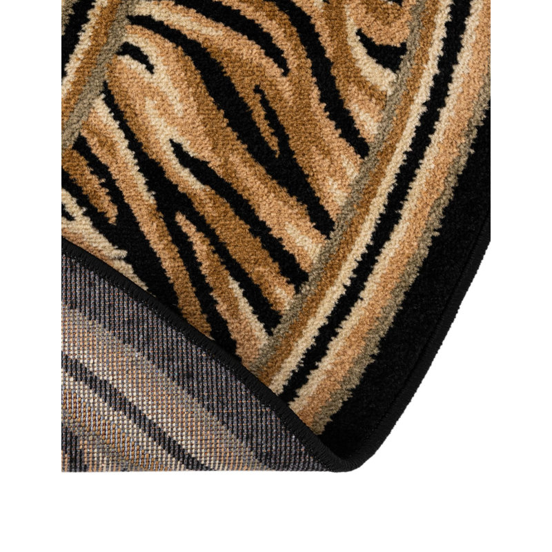 Testerman Animal Print Brown Area Rug, Oval 5'3" x 8'