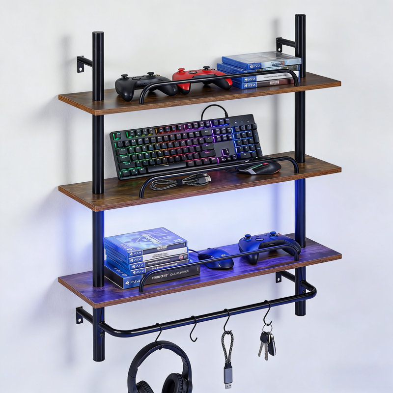 81cm W Metal Wall Mounted Shelving Unit