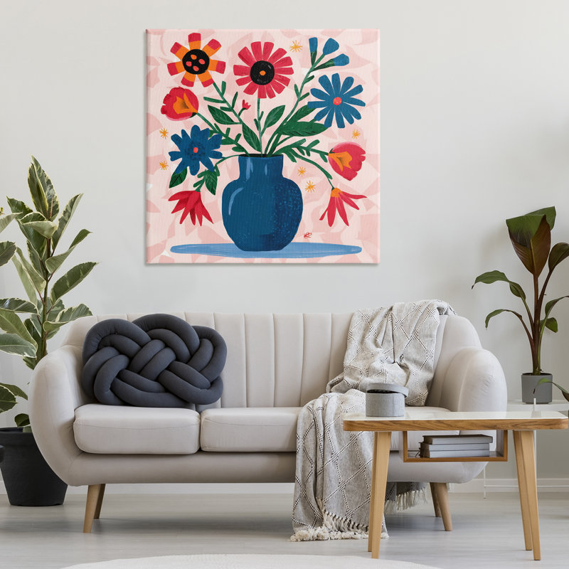  «Vibrant Mixed Flowers», art mural par LSR Design Studio, H 36 po x l 36 po