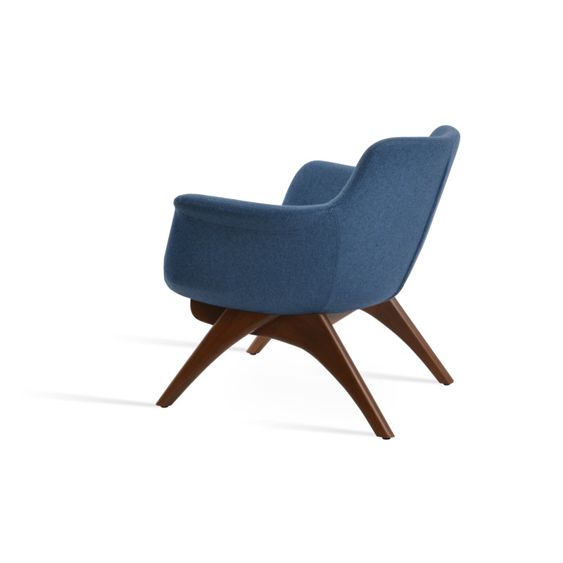 Bottega X Wood Lounge Chair, Petrol Blue