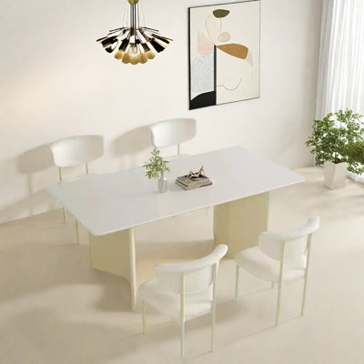 Cream Style Rectangular Dining Table Sets.