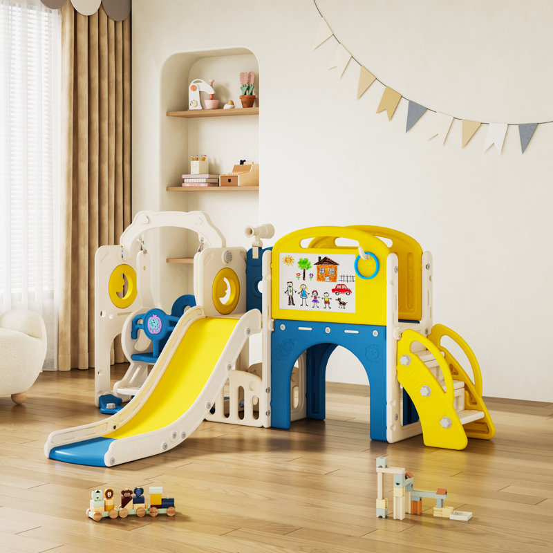 Centre de jeu pour tout-petits 86,45 po - Centre d'aventure intérieur / extérieur, Bleu