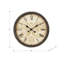 Horloge murale ronde 20 pouces avec finition brun antique rétro
