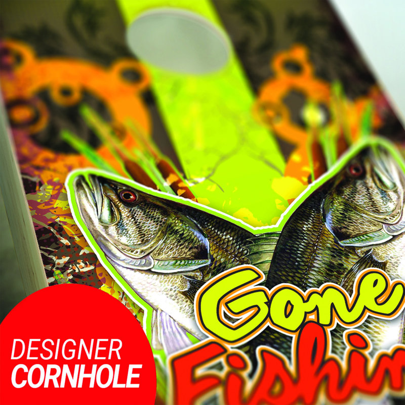 Ensemble de jeu de cornhole de pêche 2 'x 4' avec étui et lumières