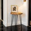 Table de bout rustique en bois d'orme récupéré avec motifs de grain naturel, table d'appoint sculptée à la main pour le salon, la chambre à coucher ou le bureau