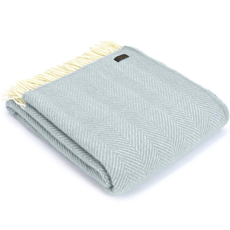 100% Pure New Wool Throws, Duck Egg