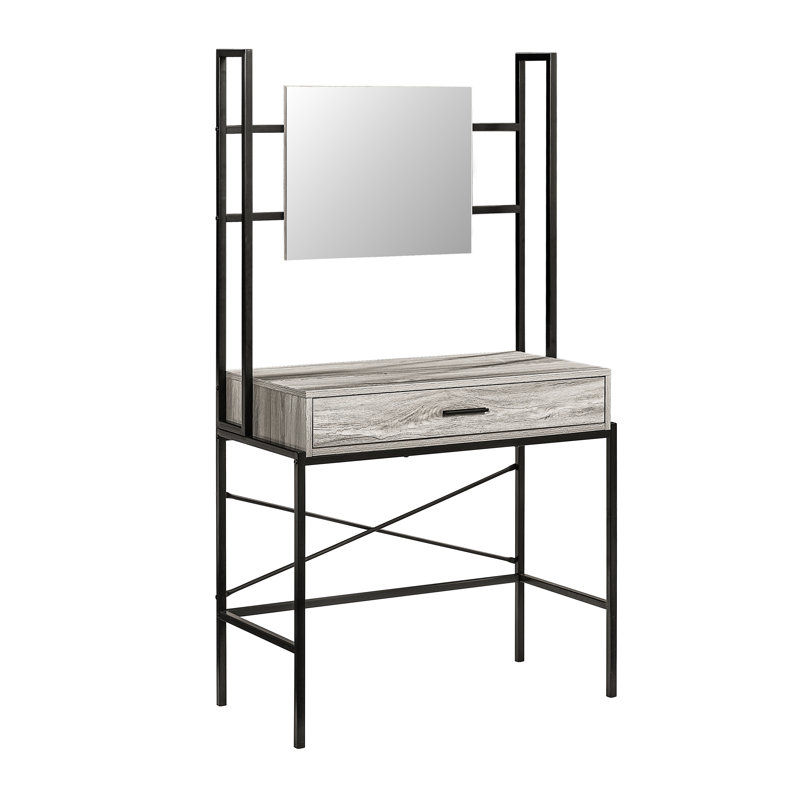 Oscar Dressing Table with Mirror, Grey