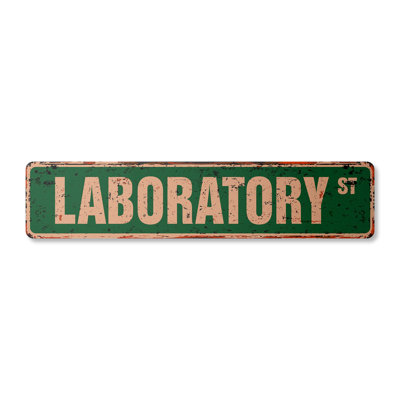 Laboratory Street Sign Heavy Duty Plastic 6" X 24"