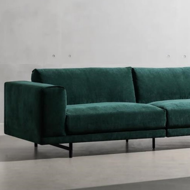 Canapé droit rétro vert foncé minimal