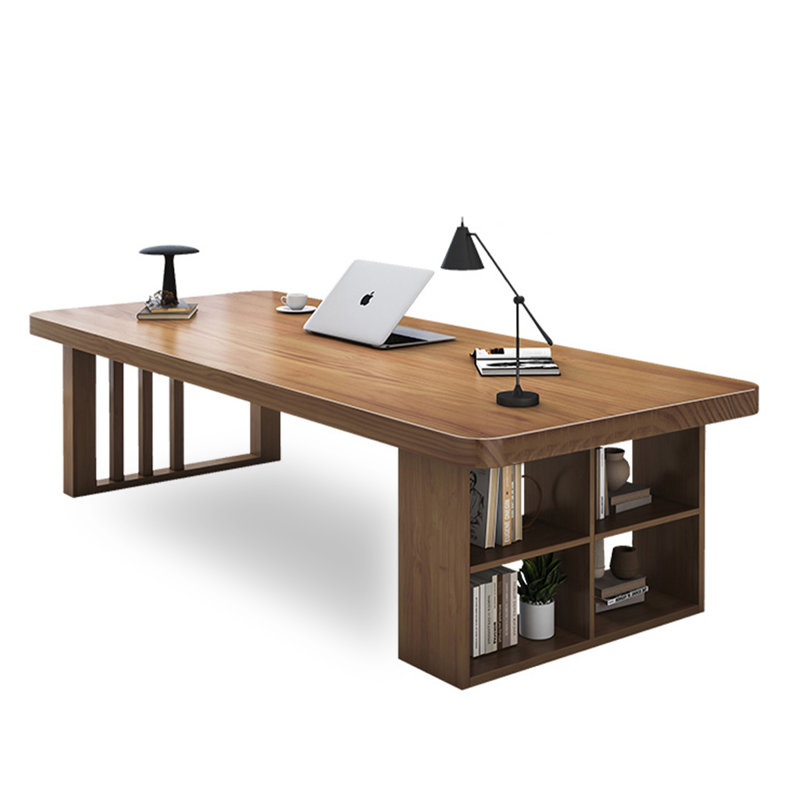 Elegant Long Desk with Open Compartment Storage, 29.5" H x 78.7" W x 31.5" D