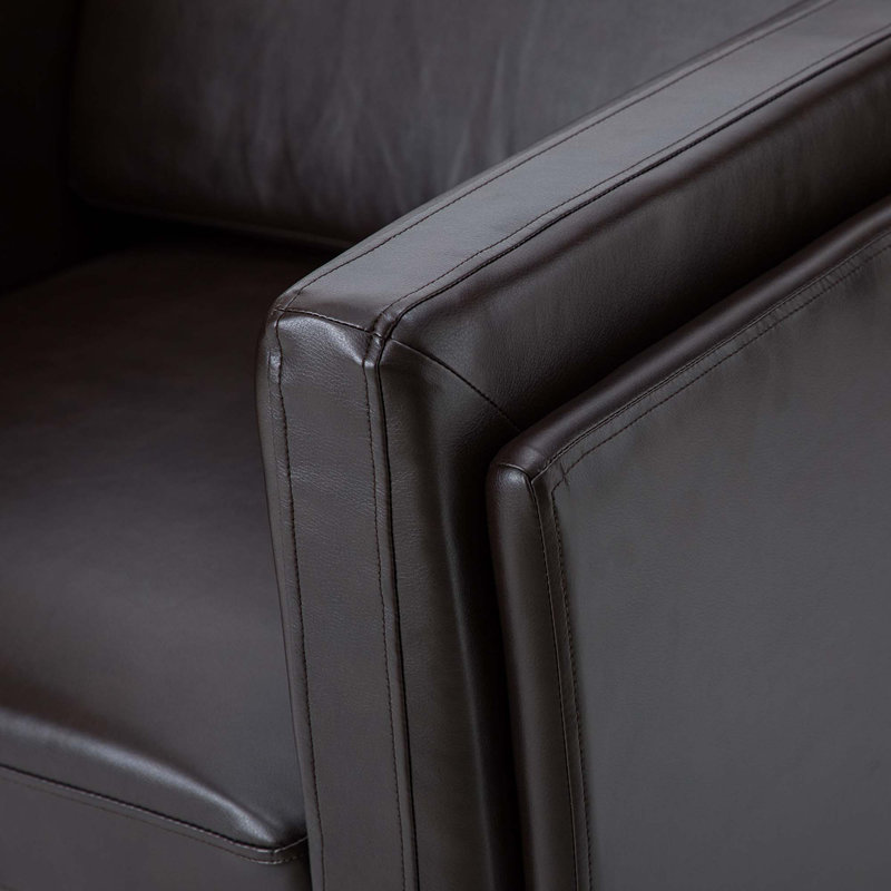 Fauteuil de 37,8 po Atalanti, Similicuir brun