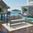 73" All-Weather Aluminum Patio Sofa, 3 Seat Outdoor Couch With  Thick Dark Gray Cushions & Gray Frame-582917749-582917752