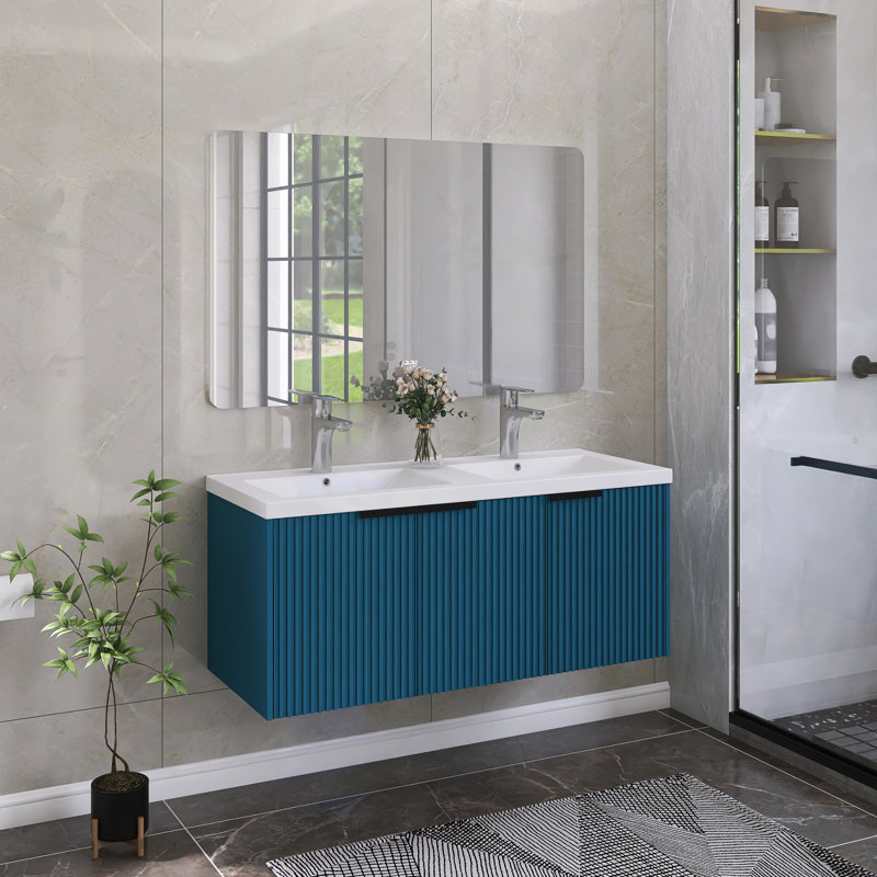 Meuble-lavabo mural 48 po avec lavabo en résine, 48"