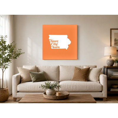 Home Sweet Sioux City — Iowa State Silhouette — Canvas Wall Art