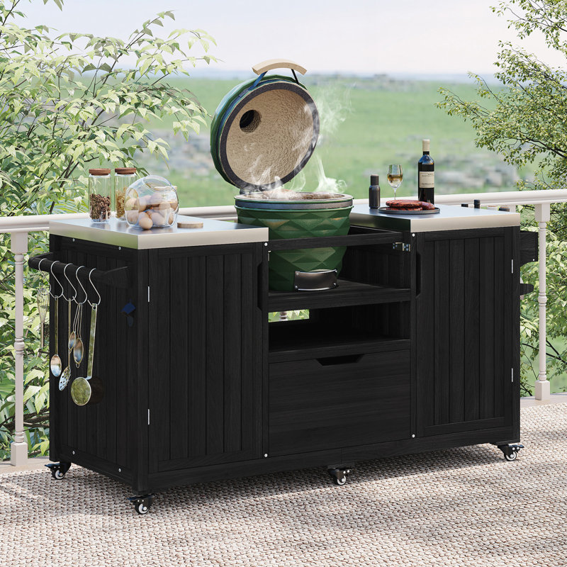 Îlot de cuisine extérieur, Noir