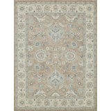 Exquisite Rugs Claremont Oushak Handmade Hand-Tufted New Zealand Wool On Canvas Light Brown/Ivory Area Rug