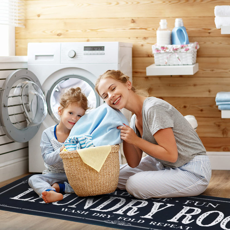 Non Slip Laundry Runner Rug - Farmhouse Kitchen Floor Mat