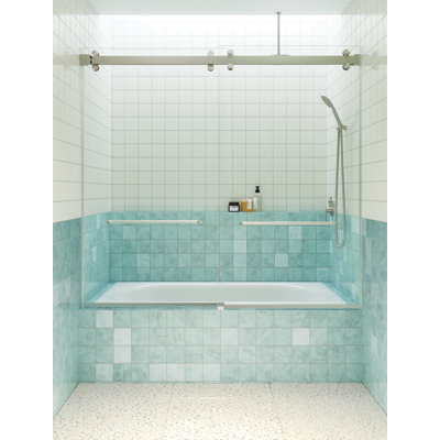 Porte de baignoire coulissante sans cadre 60 po x 66 po Polaris