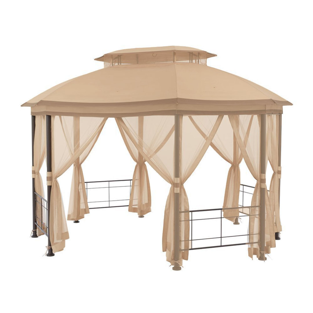 Garden Winds Beige Fabric Replacement Canopy for Gazebo Garden Winds