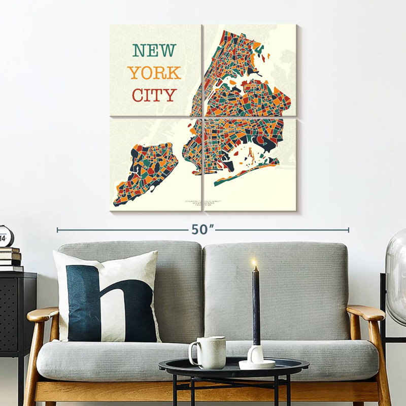 Carte de Aliaz, New York, H 32 po x l 32 po