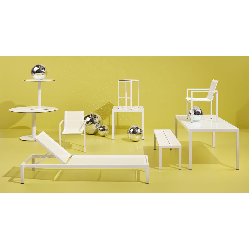 White Powder-Coated Aluminum Outdoor Barstool