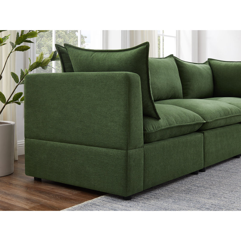 Borror 66.9'' Modular, Green 100% Polyester