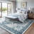 9'X12' Machine Washable Area Rug with Non-Slip Backing Light Blue-122568681-122568682