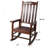 Wooden Oversized Porch Rocker Chair With Wide Seat And Tall Backrest,High Back Smooth Rocking Chairs For Outdoor & Indoor,Brown Color-1857864261