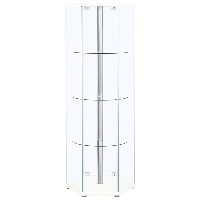 Vitrine à quatre tablettes en verre blanc