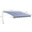 Auvent de terrasse électrique avec lumières DEL, 13 pi x 10 pi, Uv40 + soleil pour terrasse, balcon, cour, bleu, protection de cour rétractable à DEL, Uv40 +, patio, bleu