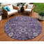 Tapis rond lavable oriental 8 'Lilac and Lavender