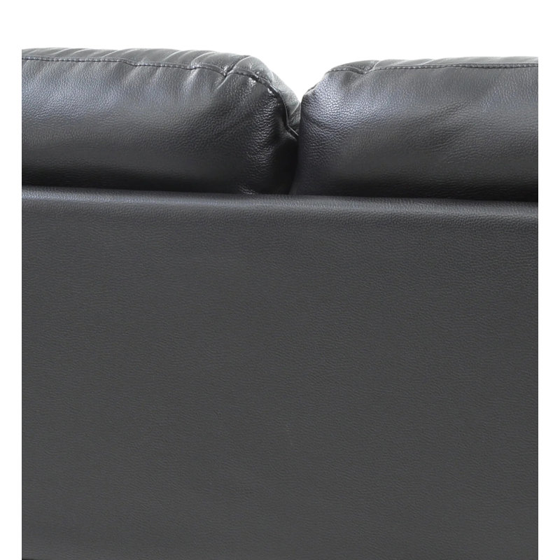 Zins Faux Leather Sofa, Black
