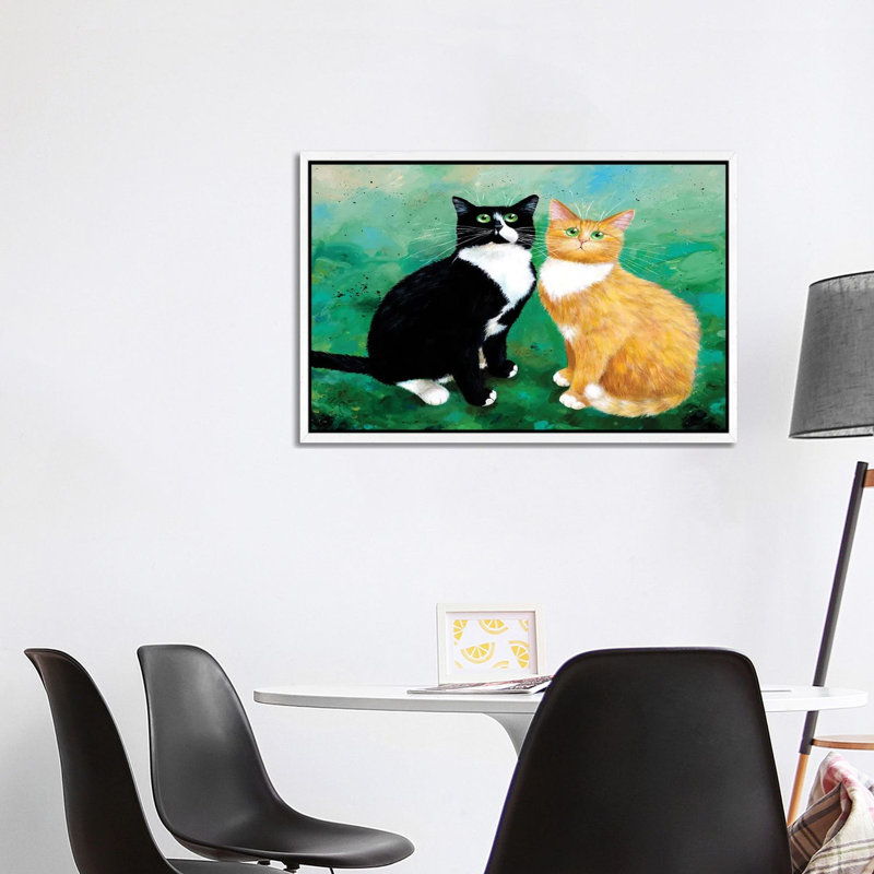 Milo And Archie by Kim Haskins - Single Picture Frame Print on Canvas, White Framed, 66.04 cm H x 66.04 cm W