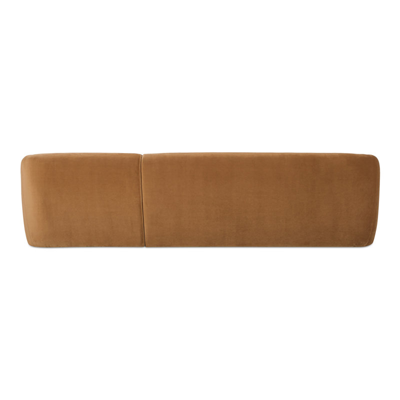 Faye 2 - Piece Chaise Sectional, Camel Faux Mohair, Right Hand Facing