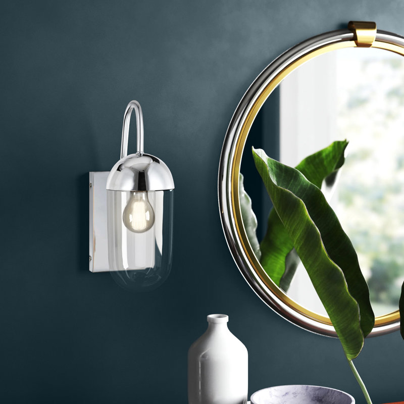 Burrus Dimmable Bath Sconce, Clear, Chrome
