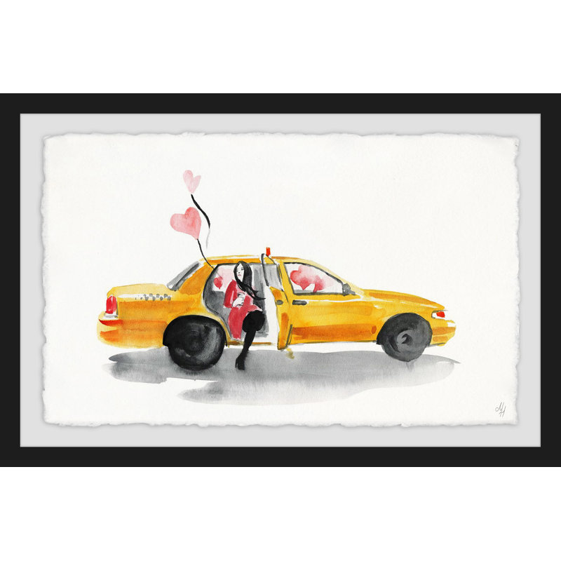 Love Cab - Single Picture Frame Painting, 20 cm H x 30 cm W x 3.81 cm D