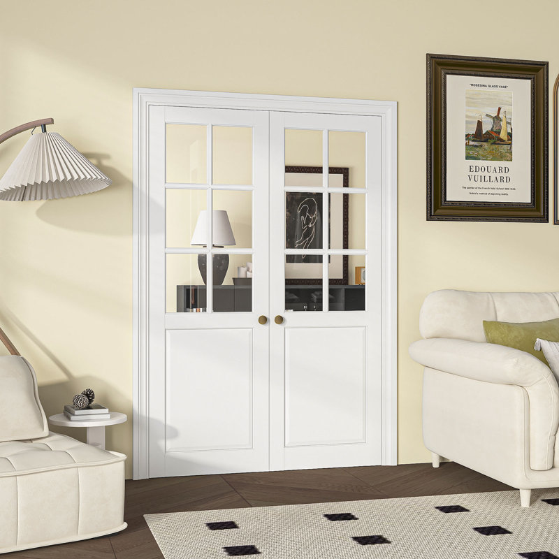Porte de garde-manger intérieure 6 pièces 6 "x 80" sans noyau blanc 6 pièces, 60' x 80'