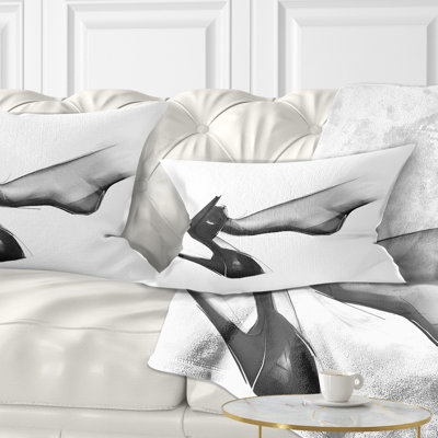  Abstract Portrait Leg Wearing High Heel Shoe Pillow