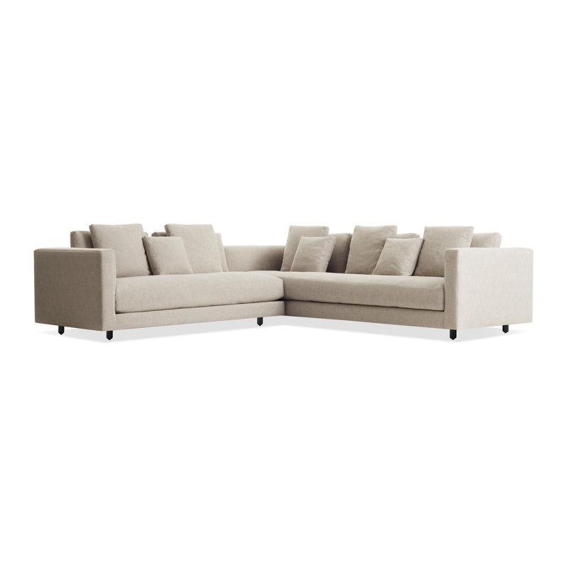 Hands Down Sectional, Camel Velvet/Sanford Navy, Left Hand Facing, Tofte Navy Polyester Blend