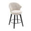 Ensemble de 2 tabourets de bar pivotants réglables de 25 po à oreilles 008 - Pieds en bois massif, revêtement en chenille, pieds réglables-862503046