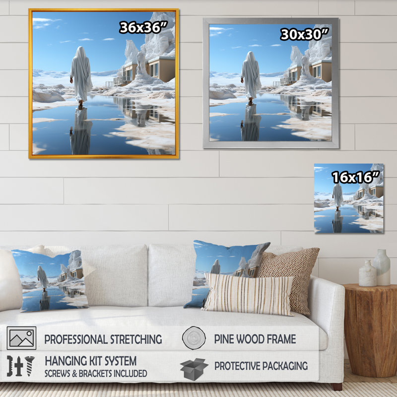 Désert de pèlerinage, "Hajj", sur toile, H 36 po x l 36 po x P 1,5 po, Toile tendue