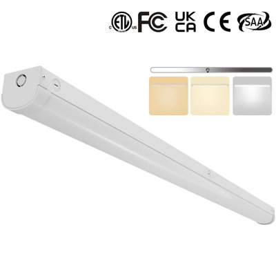 5FT LED Linear Strip Stairwell Light, 23W/46W CCT Selectable, 2875lm/5750lm 3000K/4000K/5000K, 100-277V, IP20, CRI 85, 0-10V Dimmable 5 Foot Commercial Linkable LED Shop Ceiling Light Fixture ETL DLC