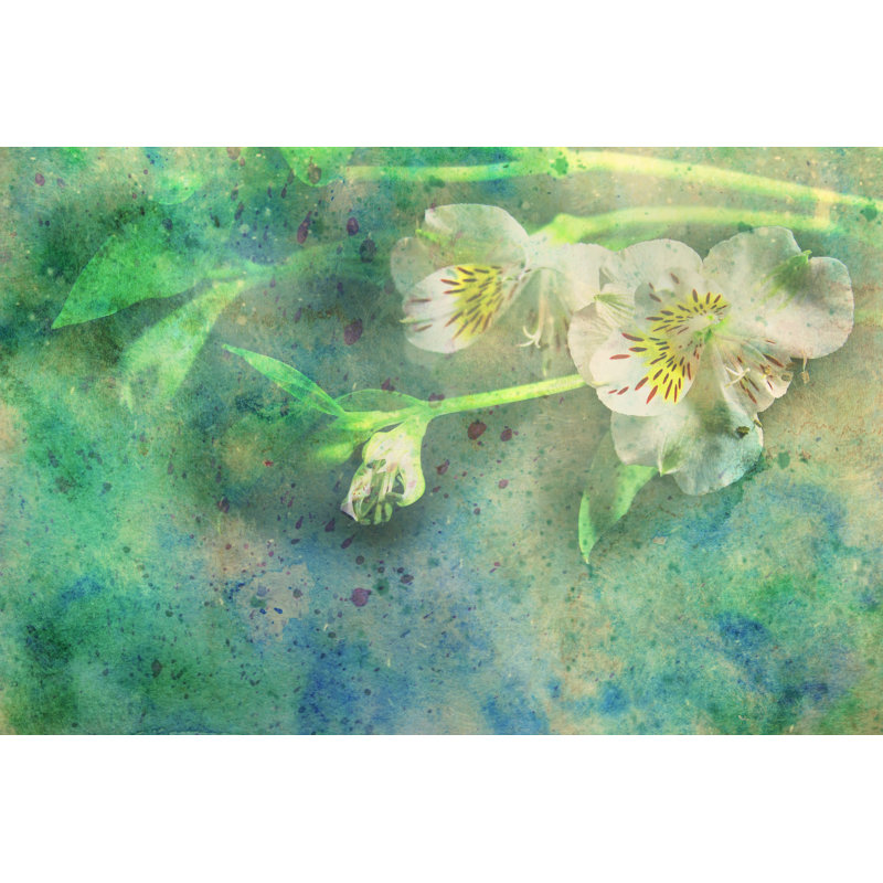 Watercolor Artwork With Flowers - Wrapped Canvas Painting, 30cm H x 46cm W
