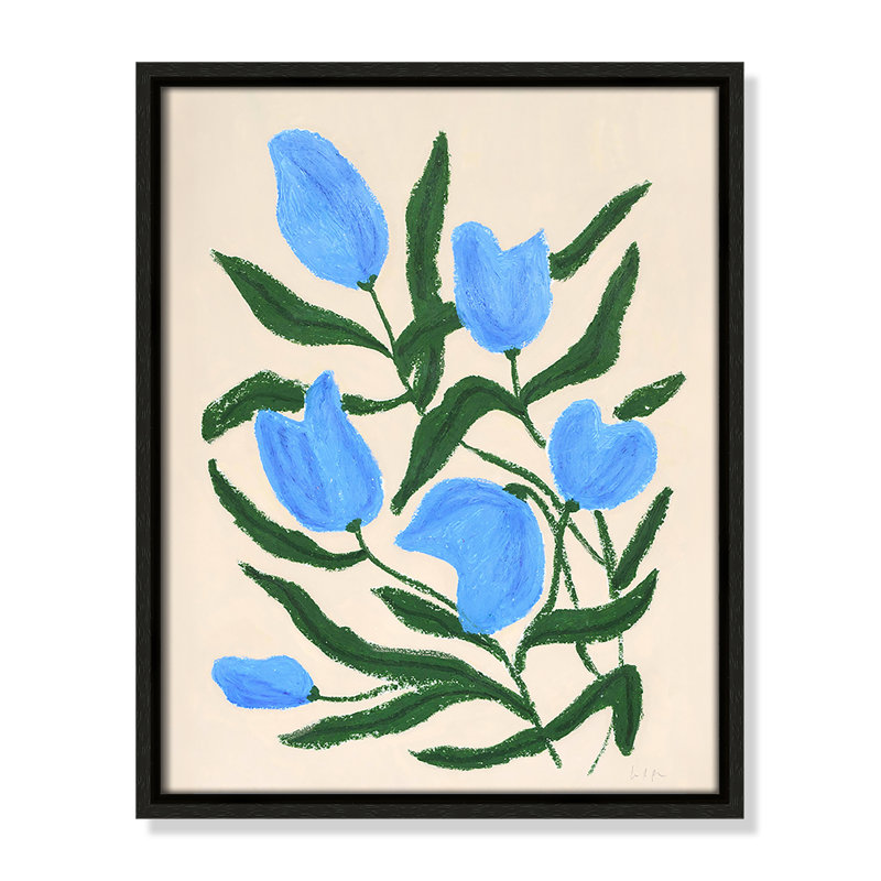 «Colette Blue Tulips Print» par Camilla Bergqvist, Espresso, H 15,5 po x l 12,5 po