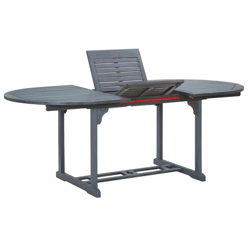 Ragnhild 6 - Person Acacia Wood Patio Dining Set with Extendable Oval Table
