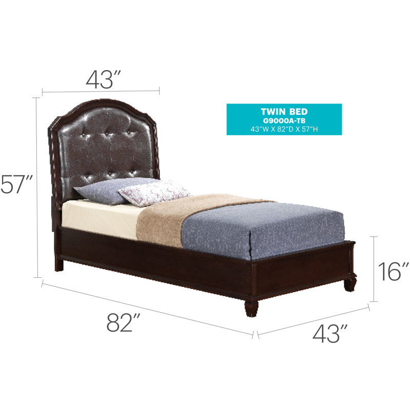 Charly Upholstered Standard Bed, Twin