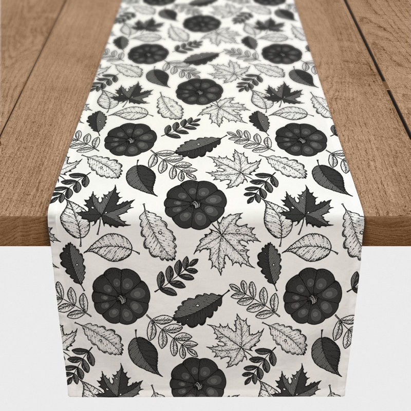 Safira Pumpkin Table Runner, 72" x 16", Black