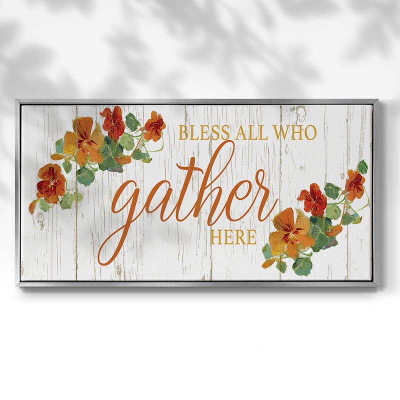 Gather Here- Framed Gallery Wrapped Canvas -Ready to Hang, Silver, 21" H x 41" W