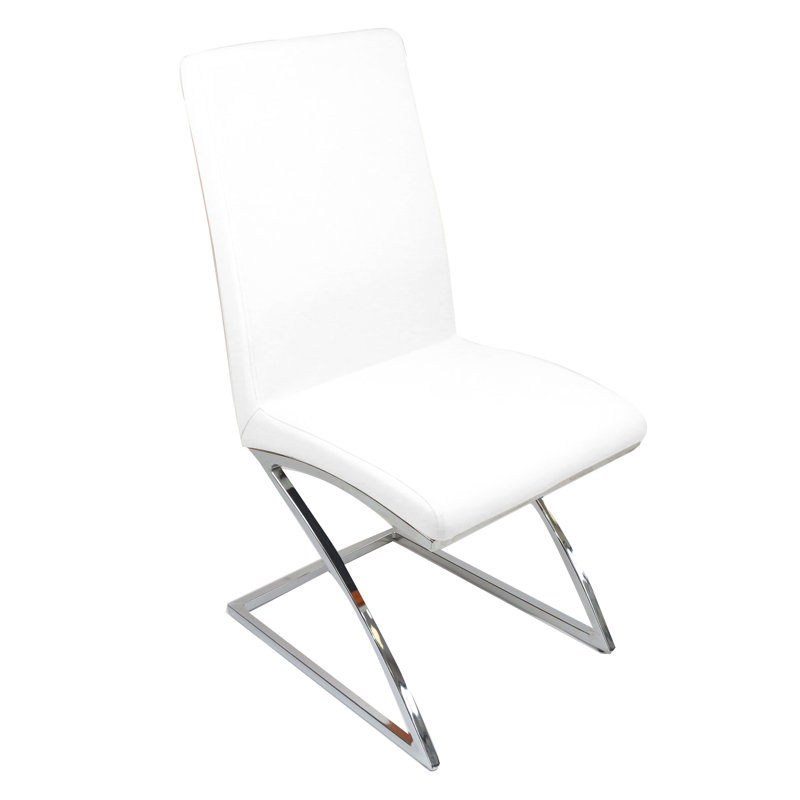 Chaise parsons rembourrée Hussain, Blanc